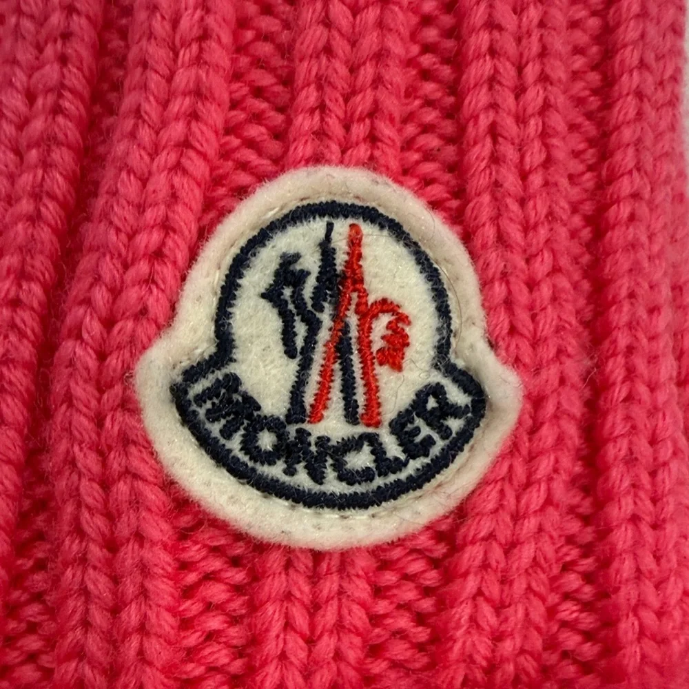 Moncler Pink Faux Fur Mittens